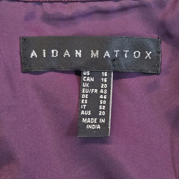 Aidan Mattox Sleeveless Floral‎ Jacquard Party Dress Pink/ Fuchsia Size 16 NWT - Picture 10 of 14